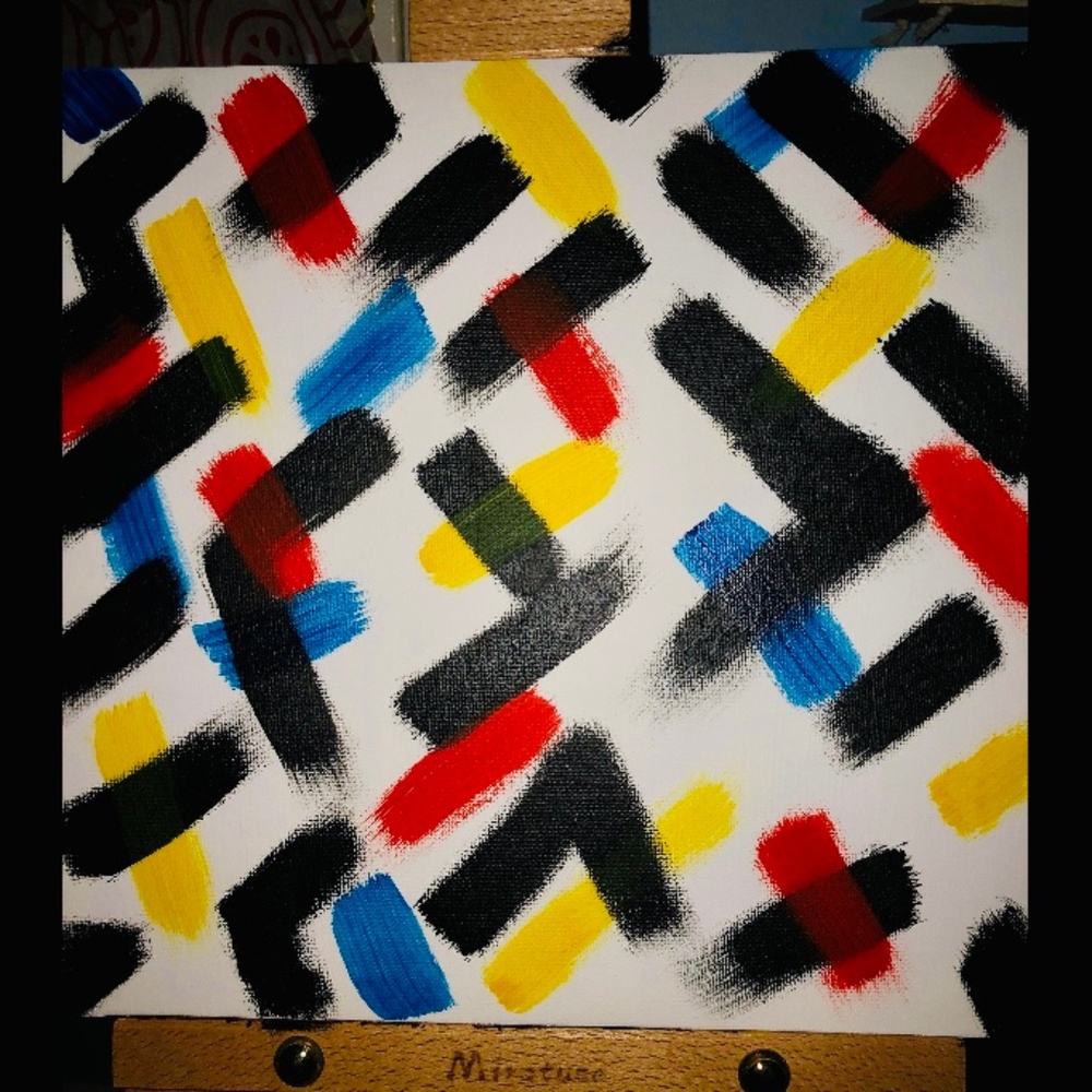 Hand painted abstract portrait